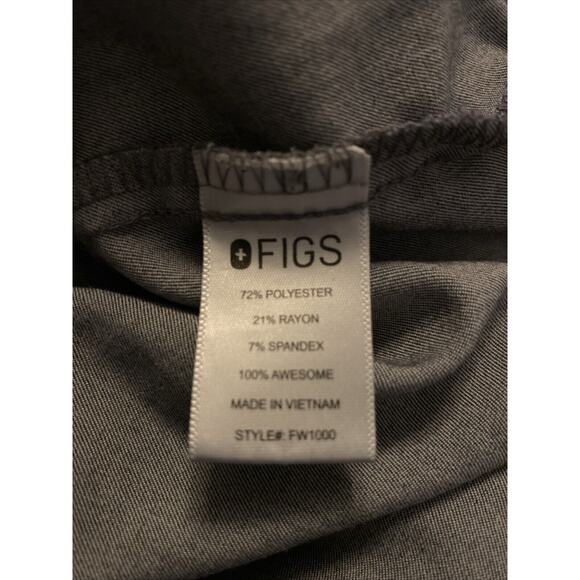 Figs Technical Catrina Scrub Top Shirt Womens Medium Gray Pocket‎ V-Neck Stretch - Picture 4 of 6